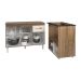 Balcão Armário Gabinete Aline 118 cm Savana Off White com Tampo Savana e Balcão Evelyn Cooktop 5 Bocas Savana Off White 