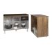 Balcão Armário Gabinete Aline 118 cm Savana Preto com Tampo Preto e Balcão Amanda para Forno e Microondas Savana Preto 