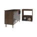Balcão Armário Gabinete Aline 118 cm Savana Preto com Tampo Preto e Balcão Amanda para Forno e Microondas Savana Preto 