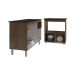 Balcão Armário Gabinete Aline 118 cm Savana Preto com Tampo Preto e Balcão Evelyn para Cooktop 5 Bocas Savana Preto 
