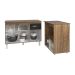 Balcão Armário Gabinete Aline 118 cm Savana Preto com Tampo Savana e Balcão Amanda para Forno e Microondas Savana Preto 