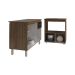 Balcão Armário Gabinete Aline 118 cm Savana Preto com Tampo Savana e Balcão Amanda para Forno e Microondas Savana Preto 