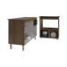 Balcão Armário Gabinete Aline 118 cm Savana Preto com Tampo Savana e Balcão Evelyn para Cooktop 4 Bocas Savana Preto 