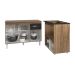 Balcão Armário Gabinete Aline 118 cm Savana Preto com Tampo Savana e Balcão Evelyn para Cooktop 4 Bocas Savana Preto 
