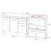 Balcão Armário Gabinete Aline 118 cm Savana Preto com Tampo Savana e Balcão Evelyn para Cooktop 4 Bocas Savana Preto 