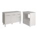 Balcão Armário Gabinete Aline 118 cm com Tampo Tampão e Balcão Amanda para Forno e Microondas Branco 