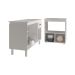 Balcão Armário Gabinete Aline 118 cm com Tampo Tampão e Balcão Amanda para Forno e Microondas Branco 