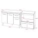 Balcão Armário Gabinete Aline 118 cm com Tampo Tampão e Balcão Amanda para Forno e Microondas Branco 