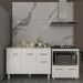 Balcão Armário Gabinete Aline 118 cm com Tampo Tampão e Balcão Evelyn para Cooktop 4 Bocas Branco 