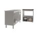 Balcão Armário Gabinete Aline 118 cm com Tampo Tampão e Balcão Evelyn para Cooktop 4 Bocas Branco 
