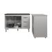 Balcão Armário Gabinete Bruna 118 cm Branco com Tampo Preto e Balcão Amanda para Forno e Microondas Branco 