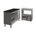 Balcão Armário Gabinete Bruna 118 cm Branco com Tampo Preto e Balcão Amanda para Forno e Microondas Branco 