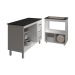 Balcão Armário Gabinete Bruna 118 cm Branco com Tampo Preto e Balcão Evelyn para Cooktop 4 Bocas Branco 