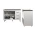 Balcão Armário Gabinete Bruna 118 cm Branco com Tampo Preto e Balcão Evelyn para Cooktop 4 Bocas Branco 