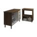 Balcão Armário Gabinete Bruna 118 cm Savana Off White com Tampo Savana e Balcão Amanda Forno Microondas Savana Off White 