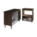 Balcão Armário Gabinete Bruna 118 cm Savana Preto com Tampo Preto e Balcão Evelyn para Cooktop 4 Bocas Savana Preto 
