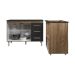 Balcão Armário Gabinete Bruna 118 cm Savana Preto com Tampo Preto e Balcão Evelyn para Cooktop 5 Bocas Savana Preto 
