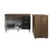 Balcão Armário Gabinete Bruna 118 cm Savana Preto com Tampo Savana e Balcão Amanda para Forno e Microondas Savana Preto 