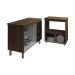 Balcão Armário Gabinete Bruna 118 cm Savana Preto com Tampo Savana e Balcão Amanda para Forno e Microondas Savana Preto 