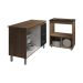 Balcão Armário Gabinete Bruna 118 cm Savana Preto com Tampo Savana e Balcão Evelyn para Cooktop 4 Bocas Savana Preto 
