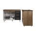 Balcão Armário Gabinete Bruna 118 cm Savana Preto com Tampo Savana e Balcão Evelyn para Cooktop 5 Bocas Savana Preto 
