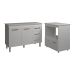 Balcão Armário Gabinete Bruna 118 cm com Tampo Tampão e Balcão Amanda para Forno e Microondas Branco 