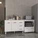 Balcão Armário Gabinete Bruna 118 cm com Tampo Tampão e Balcão Amanda para Forno e Microondas Branco 