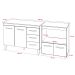 Balcão Armário Gabinete Bruna 118 cm com Tampo Tampão e Balcão Amanda para Forno e Microondas Branco 