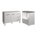 Balcão Armário Gabinete Bruna 118 cm com Tampo Tampão e Balcão Evelyn para Cooktop 4 Bocas Branco 