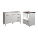 Balcão Armário Gabinete Bruna 118 cm com Tampo Tampão e Balcão Evelyn para Cooktop 5 Bocas Branco 