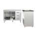 Balcão Armário Gabinete Bruna 118 cm com Tampo Tampão e Balcão Evelyn para Cooktop 5 Bocas Branco 