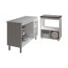 Balcão Armário Gabinete Bruna 118 cm com Tampo Tampão e Balcão Evelyn para Cooktop 5 Bocas Branco 