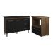 Balcão Armário Gabinete Bruna 118 cm com Tampo e Balcão Amanda para Forno e Microondas Savana Preto 