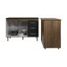 Balcão Armário Gabinete Bruna 118 cm com Tampo e Balcão Amanda para Forno e Microondas Savana Preto 