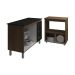 Balcão Armário Gabinete Bruna 118 cm com Tampo e Balcão Amanda para Forno e Microondas Savana Preto 