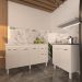 Balcão Armário Gabinete Para Pia 138 cm Camila e Balcão Fran Para Cooktop 4 Bocas Branco 