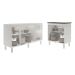 Balcão Armário Gabinete Para Pia 138 cm Camila e Balcão Fran Para Cooktop 4 Bocas Branco 