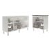 Balcão Armário Gabinete Para Pia 138 cm Camila e Balcão Para Cooktop 5 Bocas Fran Branco 