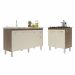 Balcão Armário Gabinete Para Pia 138 cm Camila e Balcão Para Cooktop 5 Bocas Fran Savana Off White 