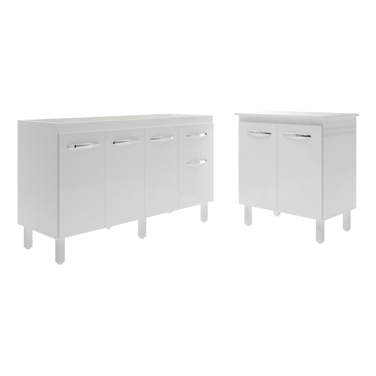 Balcão Armário Gabinete Para Pia 138 cm Camila e Balcão Para Microondas ou Forno Elétrico Jane Branco 