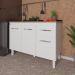 Balcão Armário Gabinete Para Pia de Cozinha 118 cm Aline 3 Portas e 1 Gaveta Branco 