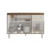 Balcão Armário Gabinete Para Pia de Cozinha 118 cm Aline 3 Portas e 1 Gaveta Savana Off White 