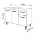 Balcão Armário Gabinete Para Pia de Cozinha 118 cm Aline 3 Portas e 1 Gaveta Savana Off White 