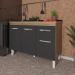 Balcão Armário Gabinete Para Pia de Cozinha 118 cm Aline 3 Portas e 1 Gaveta Savana Preto 