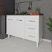 Balcão Armário Gabinete Para Pia de Cozinha 118 cm Bruna 2 Portas e 3 Gaveta Branco 