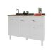 Balcão Armário Gabinete Para Pia de Cozinha 118 cm Bruna 2 Portas e 3 Gaveta Branco 