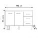 Balcão Armário Gabinete Para Pia de Cozinha 118 cm Bruna 2 Portas e 3 Gaveta Branco 