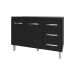 Balcão Armário Gabinete Para Pia de Cozinha 118 cm Bruna 2 Portas e 3 Gaveta Preto 