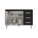 Balcão Armário Gabinete Para Pia de Cozinha 118 cm Bruna 2 Portas e 3 Gaveta Preto 