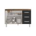 Balcão Armário Gabinete Para Pia de Cozinha 118 cm Bruna 2 Portas e 3 Gaveta Savana Preto 